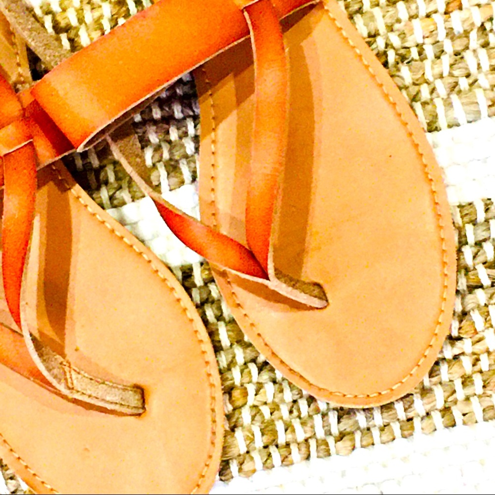 Brown scrappy leather sandals shoes - pre-teen girl size 4 summer school sand…